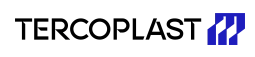 Tercoplast logo featuring bold text and a blue geometric design.