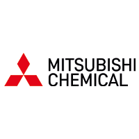 Logo of Mitsubishi Chemical with red emblem and black text on a white background.