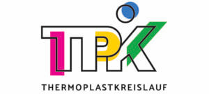 Logo for Thermoplastkreislauf features colorful geometric letters and a blue circle on a white background.